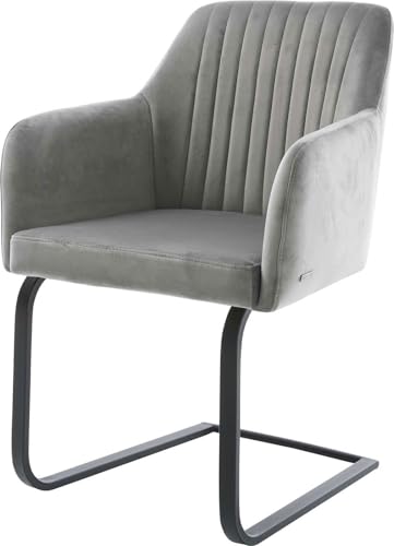 DELIFE Schwingstuhl Greg-Flex Freischwinger flach Schwarz Samt Grau Taschenfederkern DELIFE Schwingstuhl Greg-Flex Freischwinger flach Schwarz Samt Grau Taschenfederkern von DELIFE