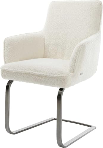 DELIFE Schwingstuhl Heira-Flex mit Armlehnen Freischwinger flach Graphit Bouclé Weiß Taschenfederkern DELIFE Schwingstuhl Heira-Flex mit Armlehnen Freischwinger flach Graphit Bouclé Weiß Taschenfederkern von DELIFE