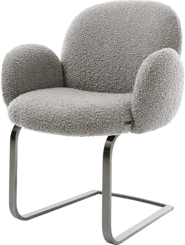 DELIFE Schwingstuhl Nube-Flex mit Armlehnen Freischwinger flach Graphit Bouclé Silbergrau Taschenfederkern DELIFE Schwingstuhl Nube-Flex mit Armlehnen Freischwinger flach Graphit Bouclé Silbergrau Taschenfederkern von DELIFE