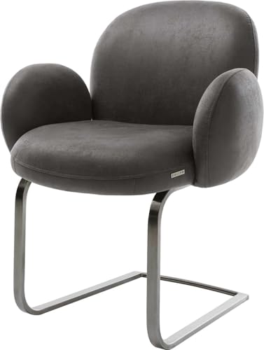 DELIFE Schwingstuhl Nube-Flex mit Armlehnen Freischwinger flach Graphit Mikrofaser Anthrazit Vintage Taschenfederkern DELIFE Schwingstuhl Nube-Flex mit Armlehnen Freischwinger flach Graphit Mikrofaser Anthrazit Vintage Taschenfederkern von DELIFE