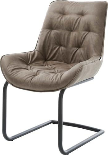 DELIFE Schwingstuhl Taimi-Flex Freischwinger rund Schwarz Mikrofaser Taupe Vintage DELIFE Schwingstuhl Taimi-Flex Freischwinger rund Schwarz Mikrofaser Taupe Vintage von DELIFE