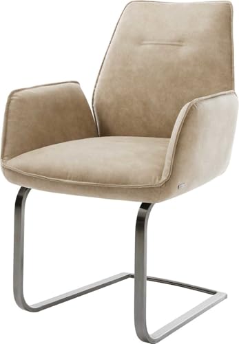 DELIFE Schwingstuhl Zoa-Flex Freischwinger flach Graphit Mikrofaser Beige Vintage Taschenfederkern DELIFE Schwingstuhl Zoa-Flex Freischwinger flach Graphit Mikrofaser Beige Vintage Taschenfederkern von DELIFE