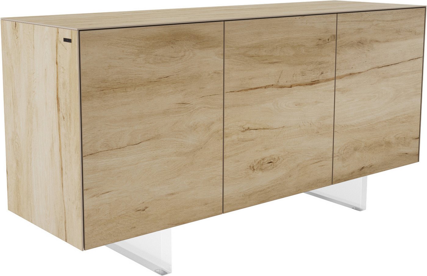 DELIFE Sideboard Cuor, Keramik Laminam® Sabbia Eichefarbig 150 cm 3 Türen Fuß Schwebeoptik Ac von DELIFE
