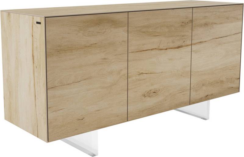 DELIFE Sideboard Cuor, Keramik Laminam® Sabbia Eichefarbig 150 cm 3 Türen Fuß Schwebeoptik Ac von DELIFE