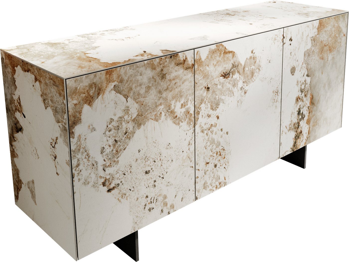 DELIFE Sideboard Cuor, Keramik Minas Melange Weiß-Beige 150 cm 3 Türen Fuß Schwebeoptik Metal DELIFE Sideboard Cuor, Keramik Minas Melange Weiß-Beige 150 cm 3 Türen Fuß Schwebeoptik Metal von DELIFE