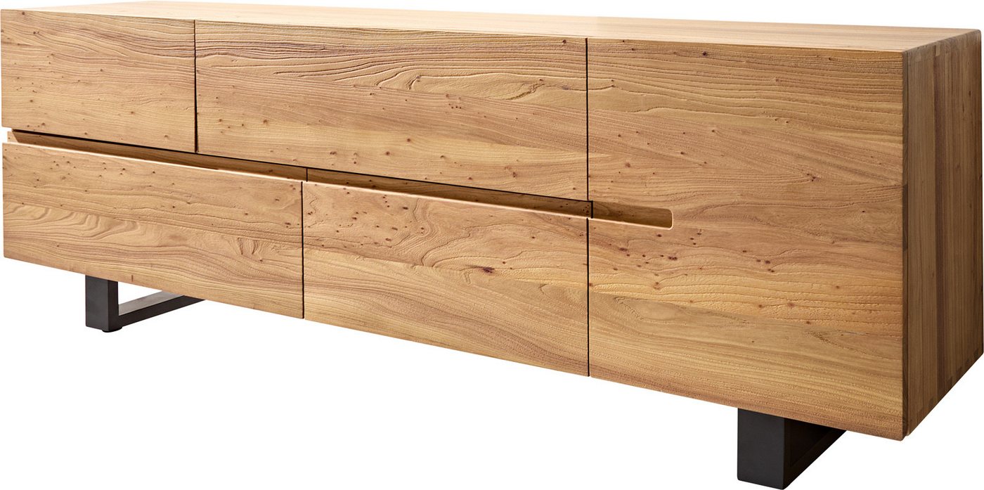 DELIFE Sideboard Tiamar, 180 cm Ulme Natur 1 Tür 4 Schubfächer Kufe Metall Schwarz DELIFE Sideboard Tiamar, 180 cm Ulme Natur 1 Tür 4 Schubfächer Kufe Metall Schwarz von DELIFE