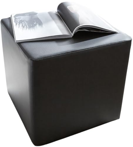 DELIFE Sitzhocker Dado Schwarz 45x45 cm Sitzwürfel von DELIFE