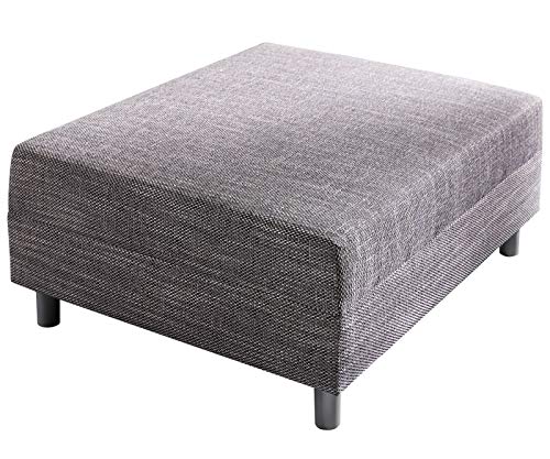 DELIFE Sofa-Hocker Clovis Hellgrau Modul B98 x T83 Strukturstoff Sitzhocker von DELIFE