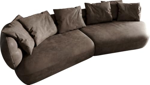 DELIFE Sofa Roya Mikrofaser Taupe Vintage 320x140 cm von DELIFE