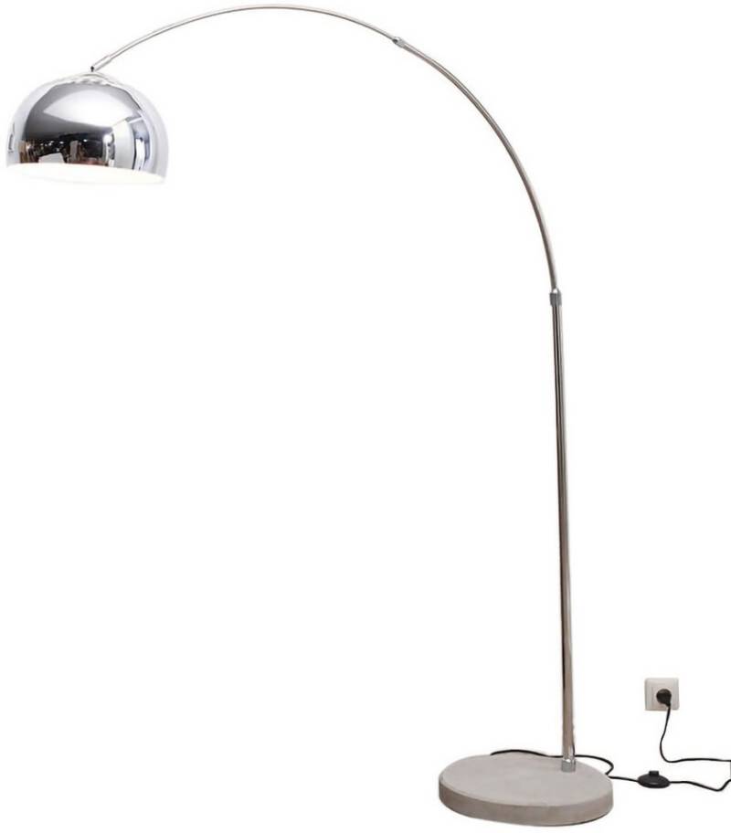 DELIFE Stehlampe Big-Deal, Eco Silber Betonfuß höhenverstellbar Bogenleuchte von DELIFE