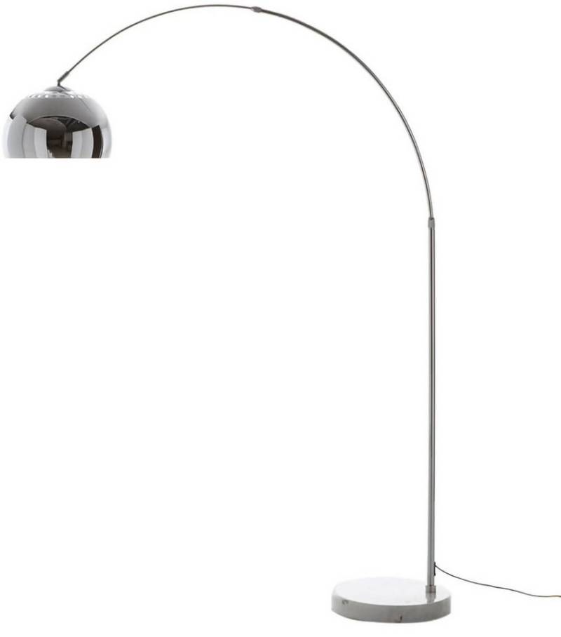DELIFE Stehlampe Big-Deal, Eco Silberfarben Marmor höhenverstellbar Bogenleuchte von DELIFE