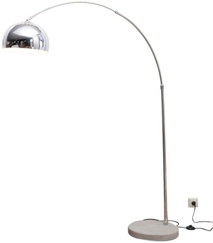 DELIFE Stehlampe Big-Deal Eco Silber Betonfuß höhenverstellbar Bogenleuchte von DELIFE