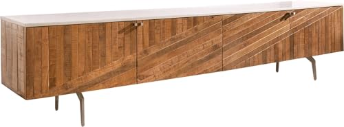 DELIFE TV-Board Bahan Mango Teak 200 cm 4 Türen Marmorplatte Weiss DELIFE TV-Board Bahan Mango Teak 200 cm 4 Türen Marmorplatte Weiss von DELIFE