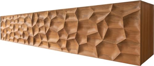 DELIFE TV-Board Solu Akazie Natur 220 cm 2 Türen 4 Schübe schwebend Lowboard 3D-Front von DELIFE