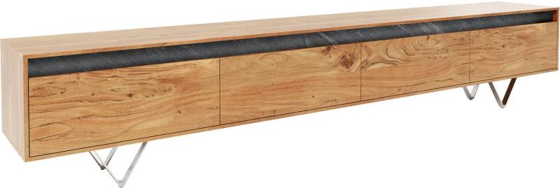 DELIFE TV-Board Stonegrace, Akazie Natur Schiefer 240 cm 4 Türen Design Lowboard von DELIFE