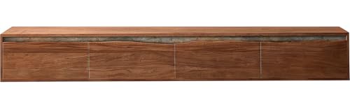 DELIFE TV-Board Stonegrace Akazie Braun Baumkante 220 cm 4 Türen Schwebend Lowboard von DELIFE