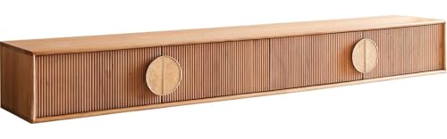 DELIFE TV-Board Surimu Akazie Hellbraun 200 cm 4 Türen Kork-Griff schwebend Lowboard von DELIFE