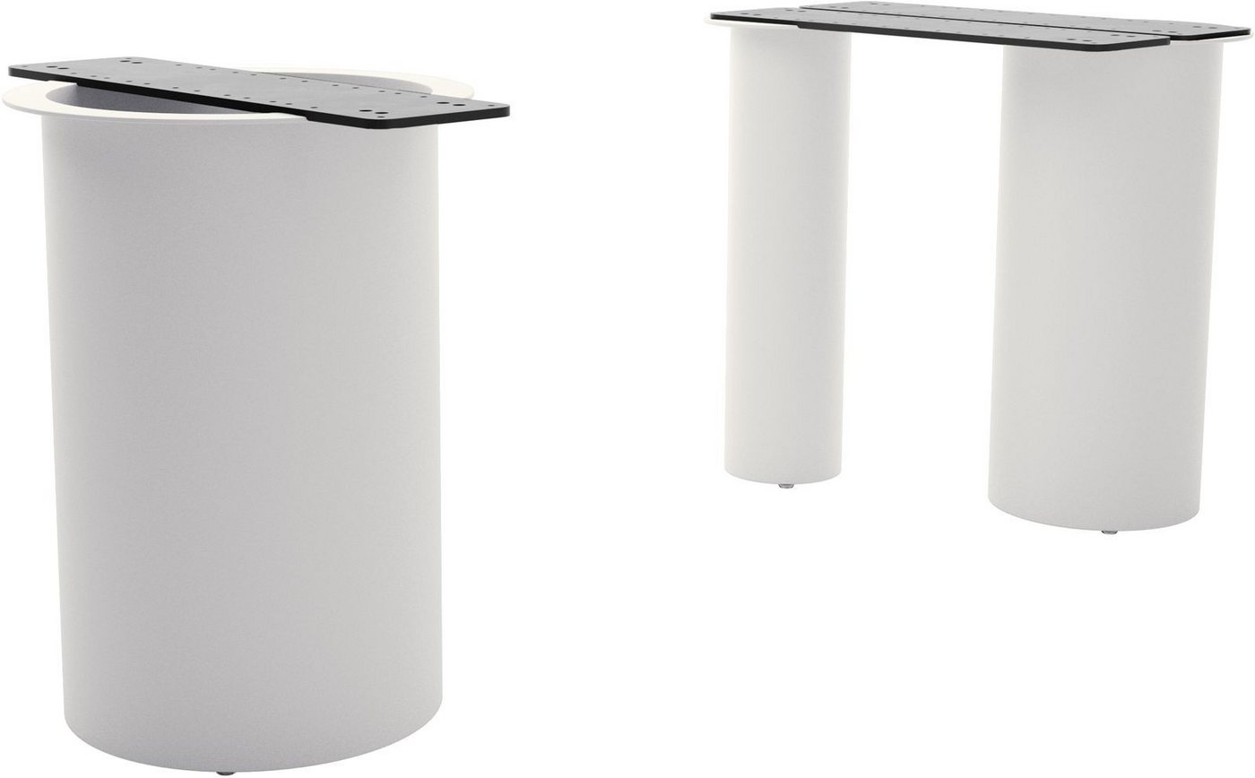DELIFE Tischbein Troa, Metall Weiß für Tischplatten ab 200 cm von DELIFE