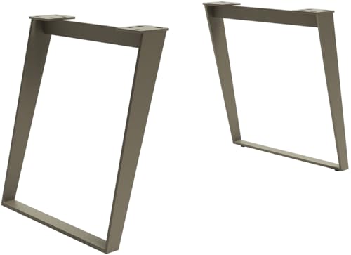 DELIFE Tischbeine Metall Schräg Effektfinish Titan(2er-Set) von DELIFE