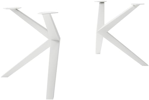 DELIFE Tischbeine Zenthara kantig Metall Weiß (2er-Set) von DELIFE