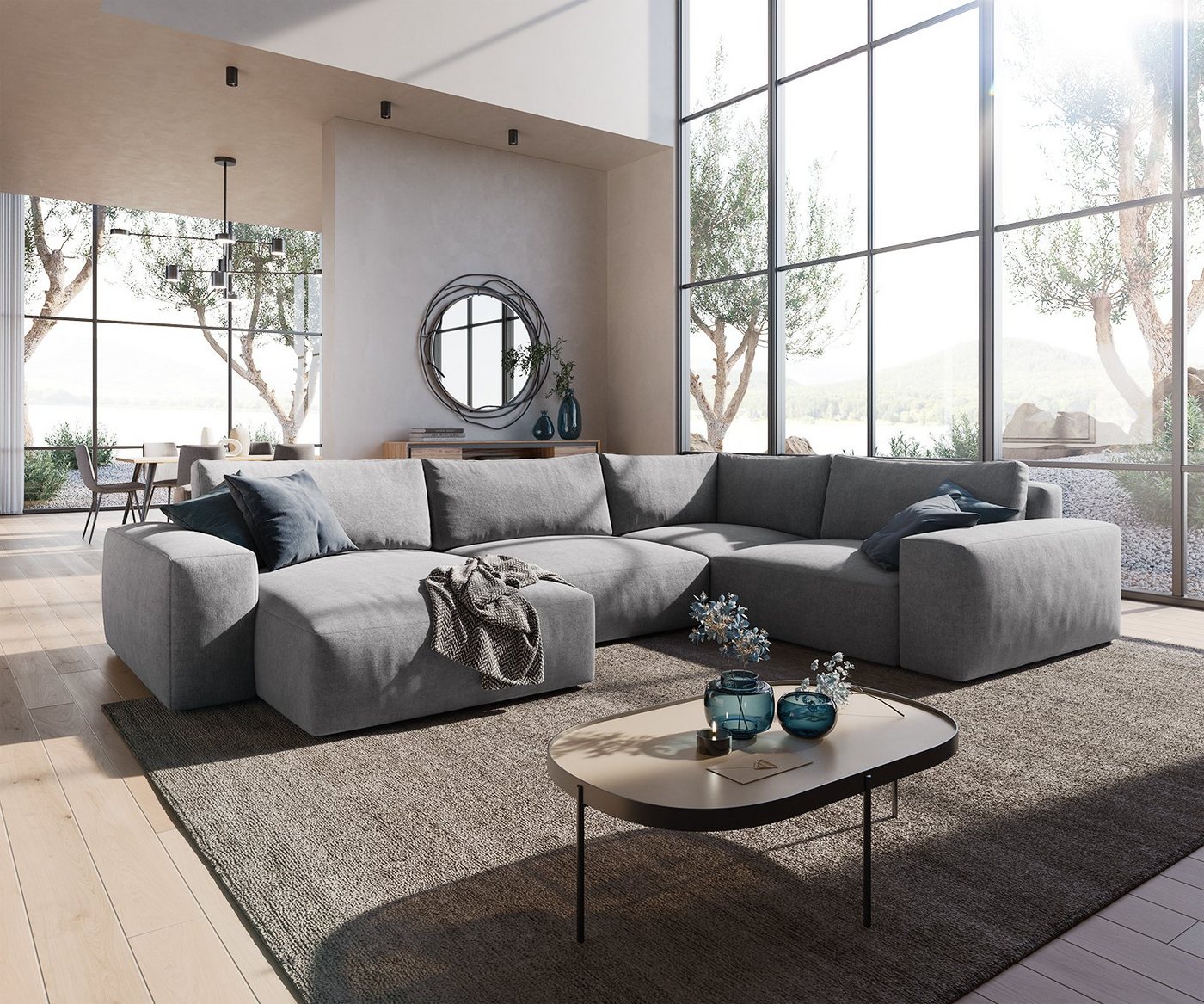 DELIFE Wohnlandschaft Lanzo, XL Mikrofaser Grau 360x260 cm Recamiere variabel DELIFE Wohnlandschaft Lanzo, XL Mikrofaser Grau 360x260 cm Recamiere variabel von DELIFE
