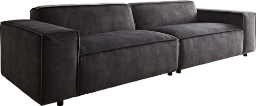 DELIFE XXL-Sofa Tenso Velour Anthrazit 286x105 cm Big-Sofa von DELIFE