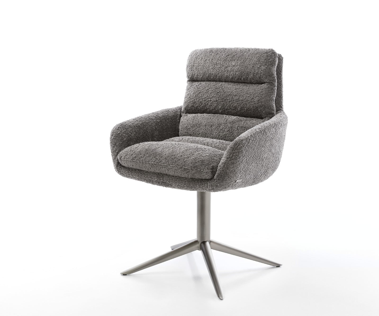 Drehstuhl Abelia-Flex mit Armlehnen Bouclé Grau Fußkreuz Graphit 360° drehbar Wippfunktion Drehstuhl Abelia-Flex mit Armlehnen Bouclé Grau Fußkreuz Graphit 360° drehbar Wippfunktion von DELIFE