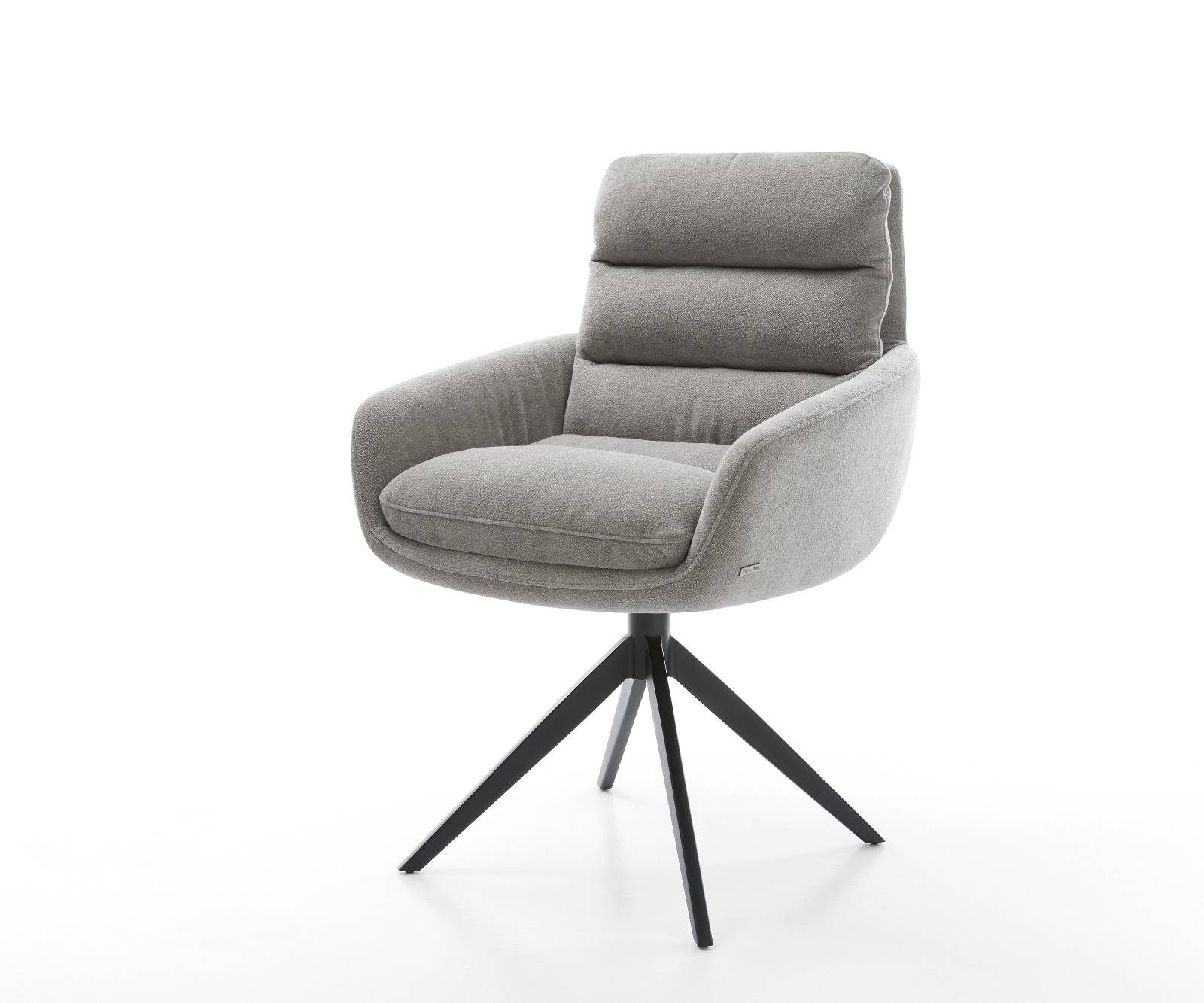 Drehstuhl Abelia-Flex mit Armlehnen Strukturstoff Soft Grau Kreuzgestell breit Schwarz 360° drehbar Wippfunktion Drehstuhl Abelia-Flex mit Armlehnen Strukturstoff Soft Grau Kreuzgestell breit Schwarz 360° drehbar Wippfunktion von DELIFE