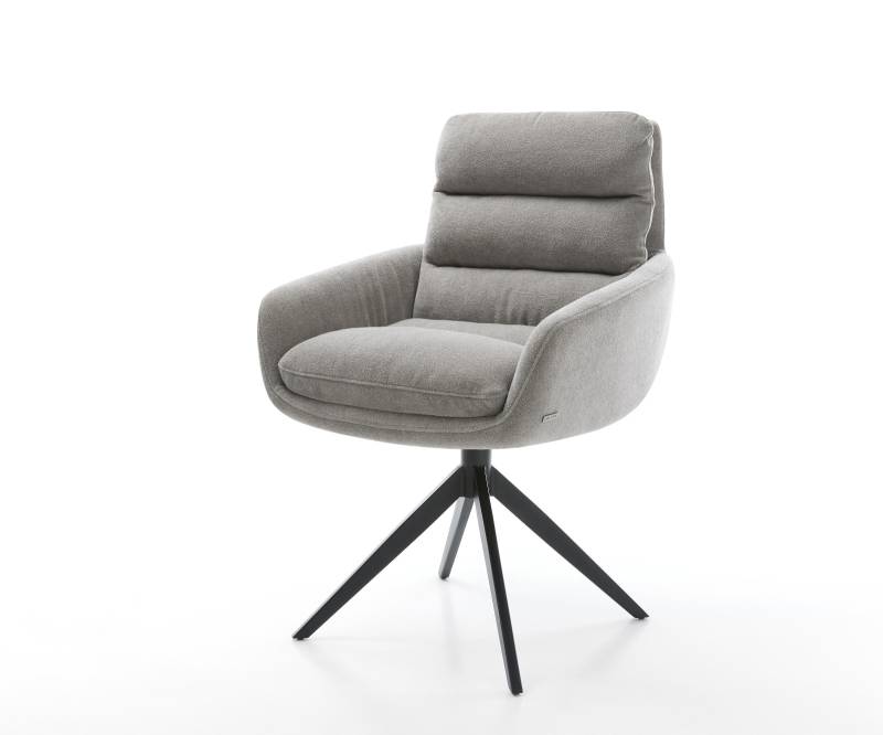 Drehstuhl Abelia-Flex mit Armlehnen Strukturstoff Soft Grau Kreuzgestell breit Schwarz 360° drehbar Wippfunktion Drehstuhl Abelia-Flex mit Armlehnen Strukturstoff Soft Grau Kreuzgestell breit Schwarz 360° drehbar Wippfunktion von DELIFE