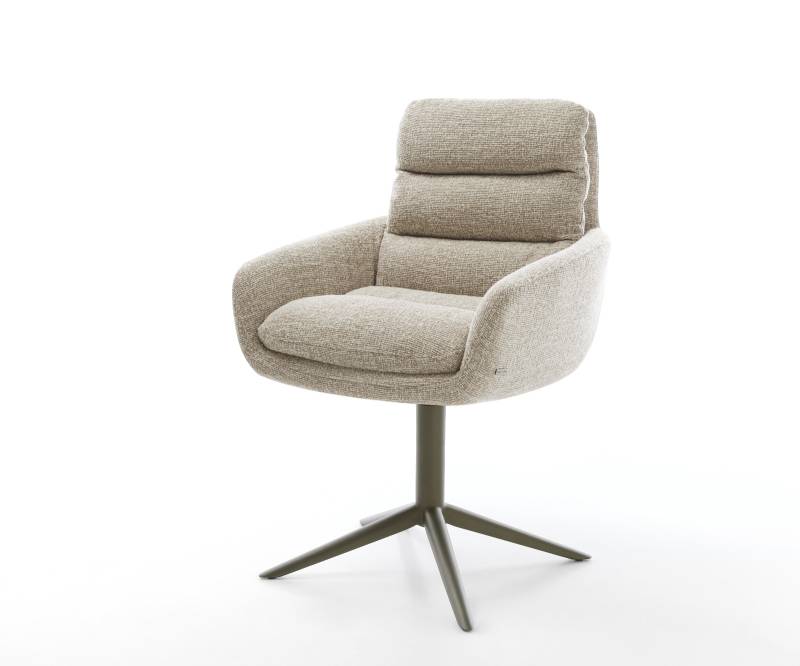 Drehstuhl Abelia-Flex mit Armlehnen Webstoff Soft Beige Fußkreuz Effektfinish Titan 360° drehbar Wippfunktion Drehstuhl Abelia-Flex mit Armlehnen Webstoff Soft Beige Fußkreuz Effektfinish Titan 360° drehbar Wippfunktion von DELIFE