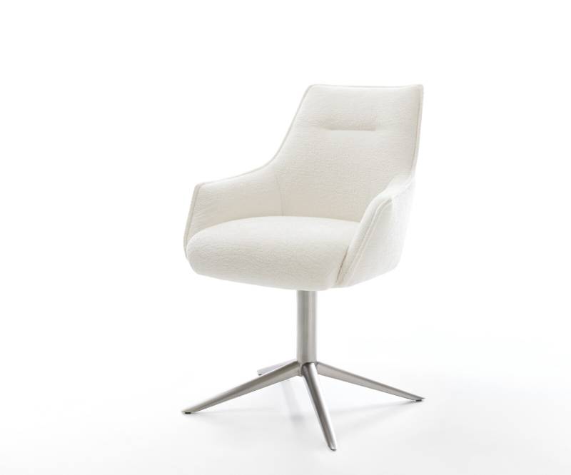 Drehstuhl Alja-Flex mit Armlehnen Bouclé Soft Beige Fußkreuz Edelstahl 360° drehbar Wippfunktion Taschenfederkern Drehstuhl Alja-Flex mit Armlehnen Bouclé Soft Beige Fußkreuz Edelstahl 360° drehbar Wippfunktion Taschenfederkern von DELIFE
