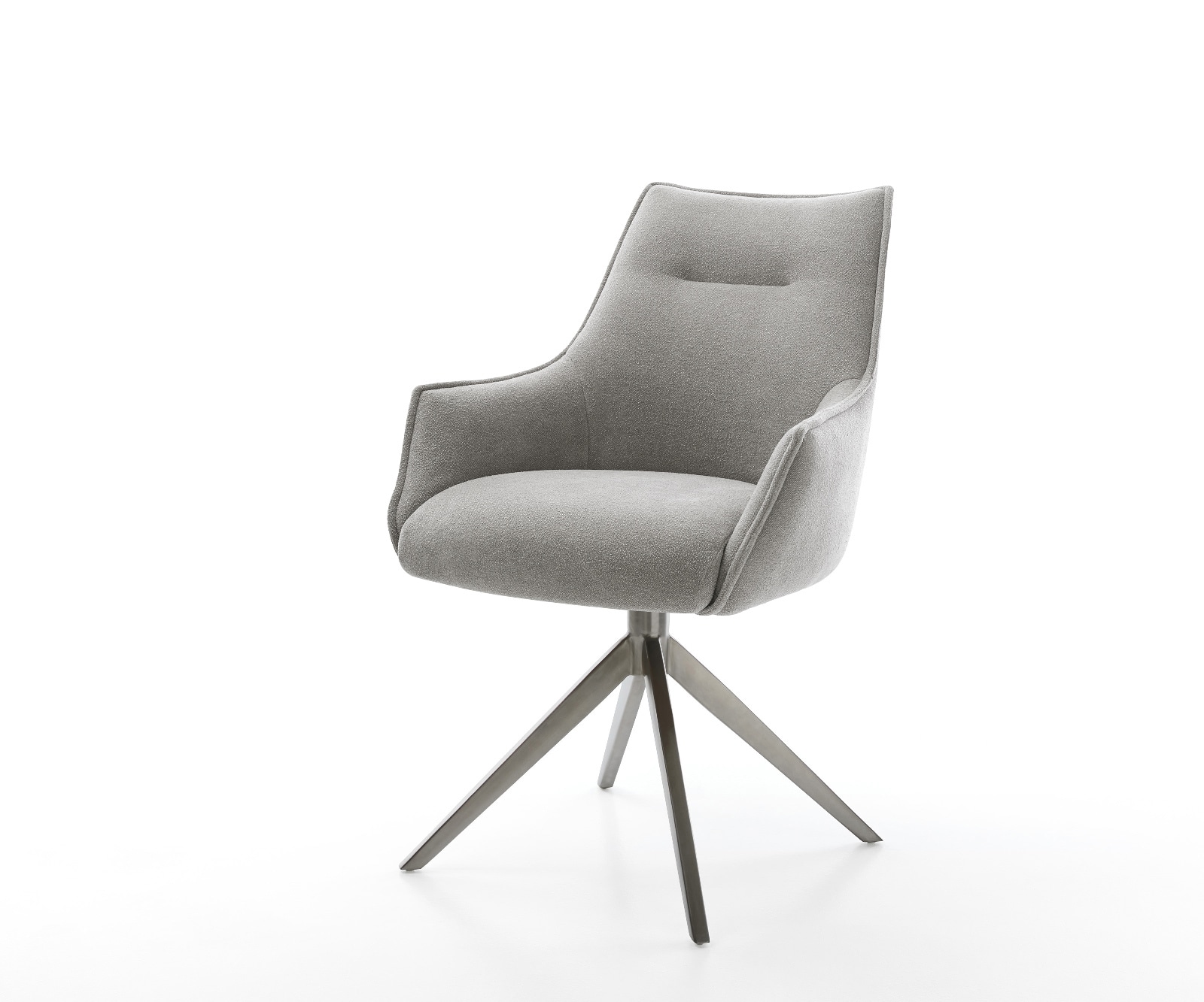 Drehstuhl Alja-Flex mit Armlehnen Strukturstoff Soft Grau Kreuzgestell breit Graphit 360° drehbar Wippfunktion Taschenfederkern Drehstuhl Alja-Flex mit Armlehnen Strukturstoff Soft Grau Kreuzgestell breit Graphit 360° drehbar Wippfunktion Taschenfederkern von DELIFE