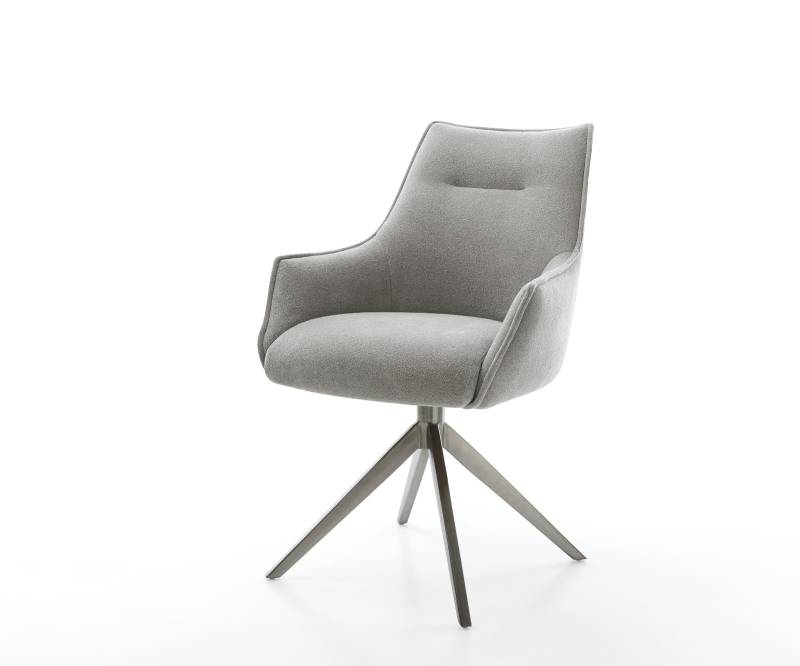 Drehstuhl Alja-Flex mit Armlehnen Strukturstoff Soft Grau Kreuzgestell breit Graphit 360° drehbar Wippfunktion Taschenfederkern Drehstuhl Alja-Flex mit Armlehnen Strukturstoff Soft Grau Kreuzgestell breit Graphit 360° drehbar Wippfunktion Taschenfederkern von DELIFE