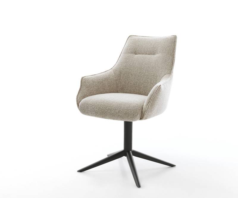 Drehstuhl Alja-Flex mit Armlehnen Webstoff Soft Beige Fußkreuz Schwarz 360° drehbar Wippfunktion Taschenfederkern Drehstuhl Alja-Flex mit Armlehnen Webstoff Soft Beige Fußkreuz Schwarz 360° drehbar Wippfunktion Taschenfederkern von DELIFE