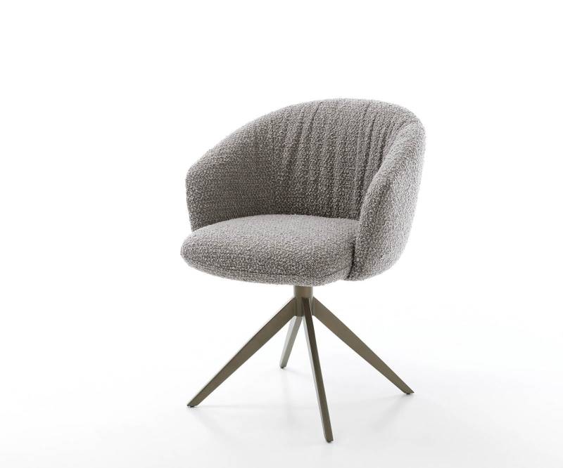 Drehstuhl Caja-Flex mit Armlehnen Bouclé Silbergrau Kreuzgestell breit Effektfinish Titan 360° drehbar Taschenfederkern Drehstuhl Caja-Flex mit Armlehnen Bouclé Silbergrau Kreuzgestell breit Effektfinish Titan 360° drehbar Taschenfederkern von DELIFE