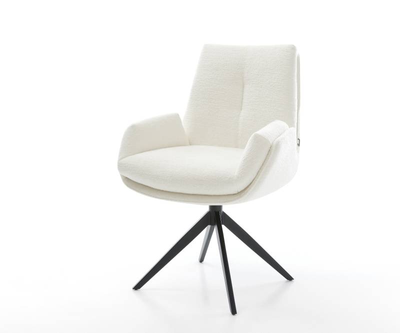 Drehstuhl Clea-Flex Bouclé Soft Beige Kreuzgestell breit Schwarz 360° drehbar Wippfunktion Drehstuhl Clea-Flex Bouclé Soft Beige Kreuzgestell breit Schwarz 360° drehbar Wippfunktion von DELIFE