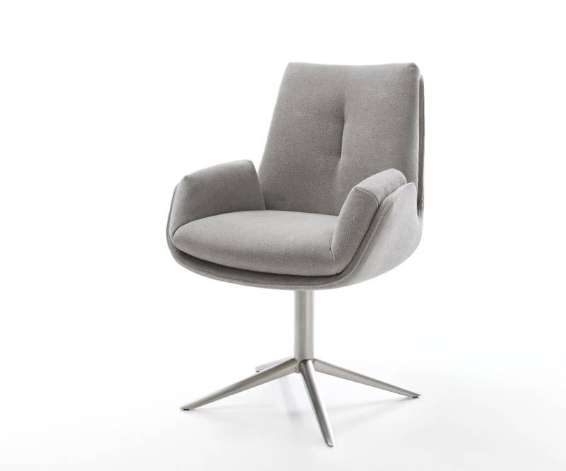 Drehstuhl Clea-Flex Strukturstoff Soft Grau Fußkreuz Edelstahl 360° drehbar Wippfunktion Drehstuhl Clea-Flex Strukturstoff Soft Grau Fußkreuz Edelstahl 360° drehbar Wippfunktion von DELIFE