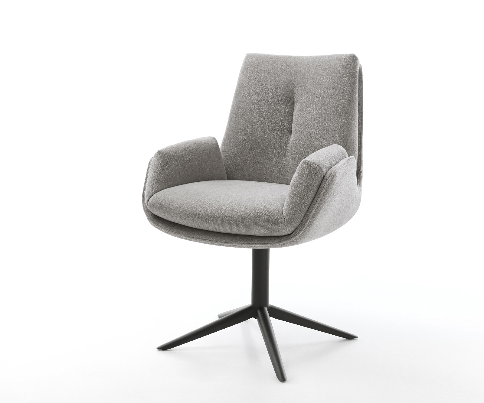 Drehstuhl Clea-Flex Strukturstoff Soft Grau Fußkreuz Schwarz 360° drehbar Wippfunktion Drehstuhl Clea-Flex Strukturstoff Soft Grau Fußkreuz Schwarz 360° drehbar Wippfunktion von DELIFE