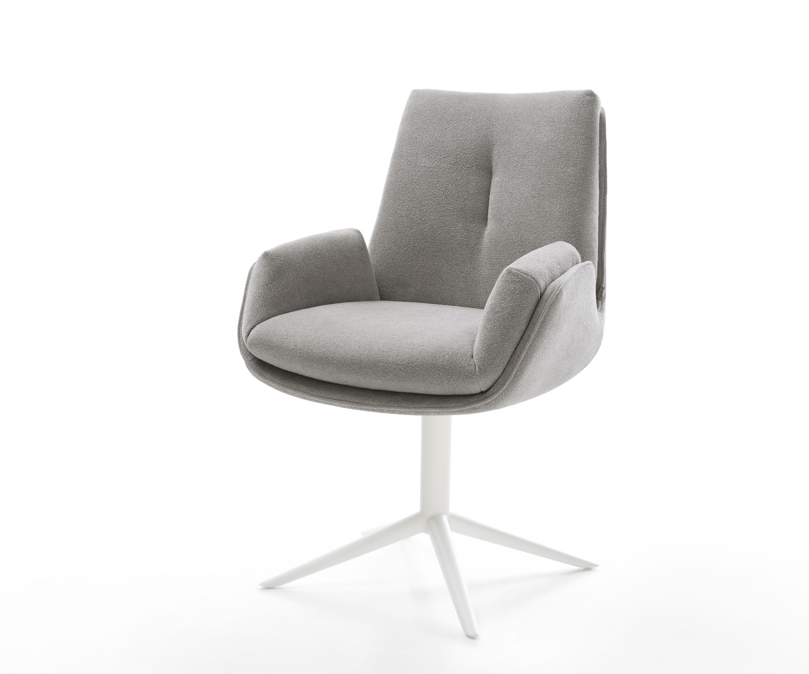 Drehstuhl Clea-Flex Strukturstoff Soft Grau Fußkreuz Weiß 360° drehbar Wippfunktion Drehstuhl Clea-Flex Strukturstoff Soft Grau Fußkreuz Weiß 360° drehbar Wippfunktion von DELIFE