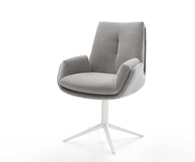 Drehstuhl Clea-Flex Strukturstoff Soft Grau Fußkreuz Weiß 360° drehbar Wippfunktion Drehstuhl Clea-Flex Strukturstoff Soft Grau Fußkreuz Weiß 360° drehbar Wippfunktion von DELIFE