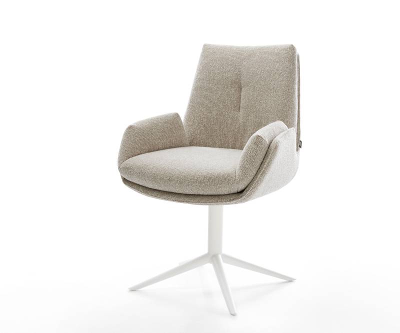 Drehstuhl Clea-Flex Webstoff Soft Beige Fußkreuz Weiß 360° drehbar Wippfunktion Drehstuhl Clea-Flex Webstoff Soft Beige Fußkreuz Weiß 360° drehbar Wippfunktion von DELIFE
