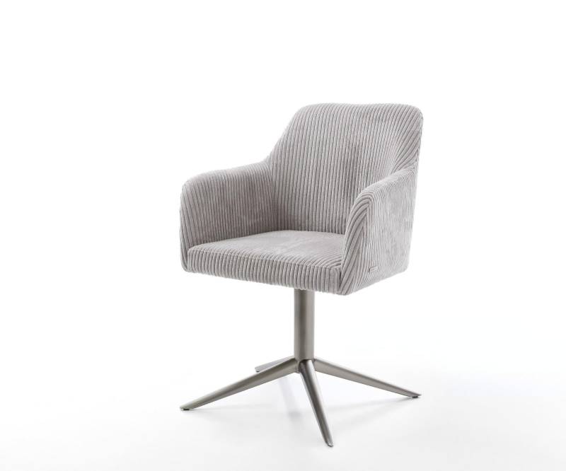 Drehstuhl Greg-Flex Cord Silbergrau Fußkreuz Graphit 360° drehbar Wippfunktion Taschenfederkern von DELIFE