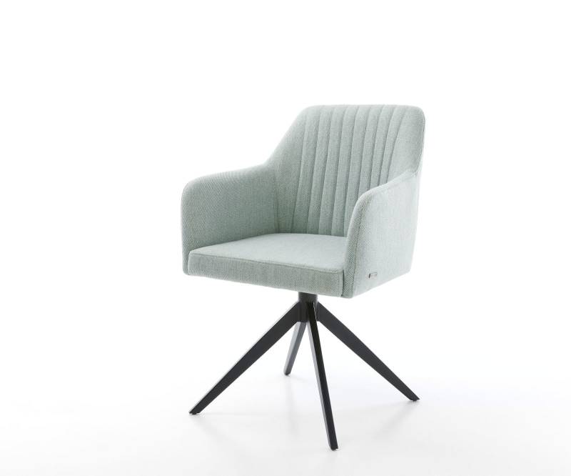 Esszimmerstuhl Greg-Flex Stripes Mint Kreuzgestell breit Schwarz Taschenfederkern Esszimmerstuhl Greg-Flex Stripes Mint Kreuzgestell breit Schwarz Taschenfederkern von DELIFE