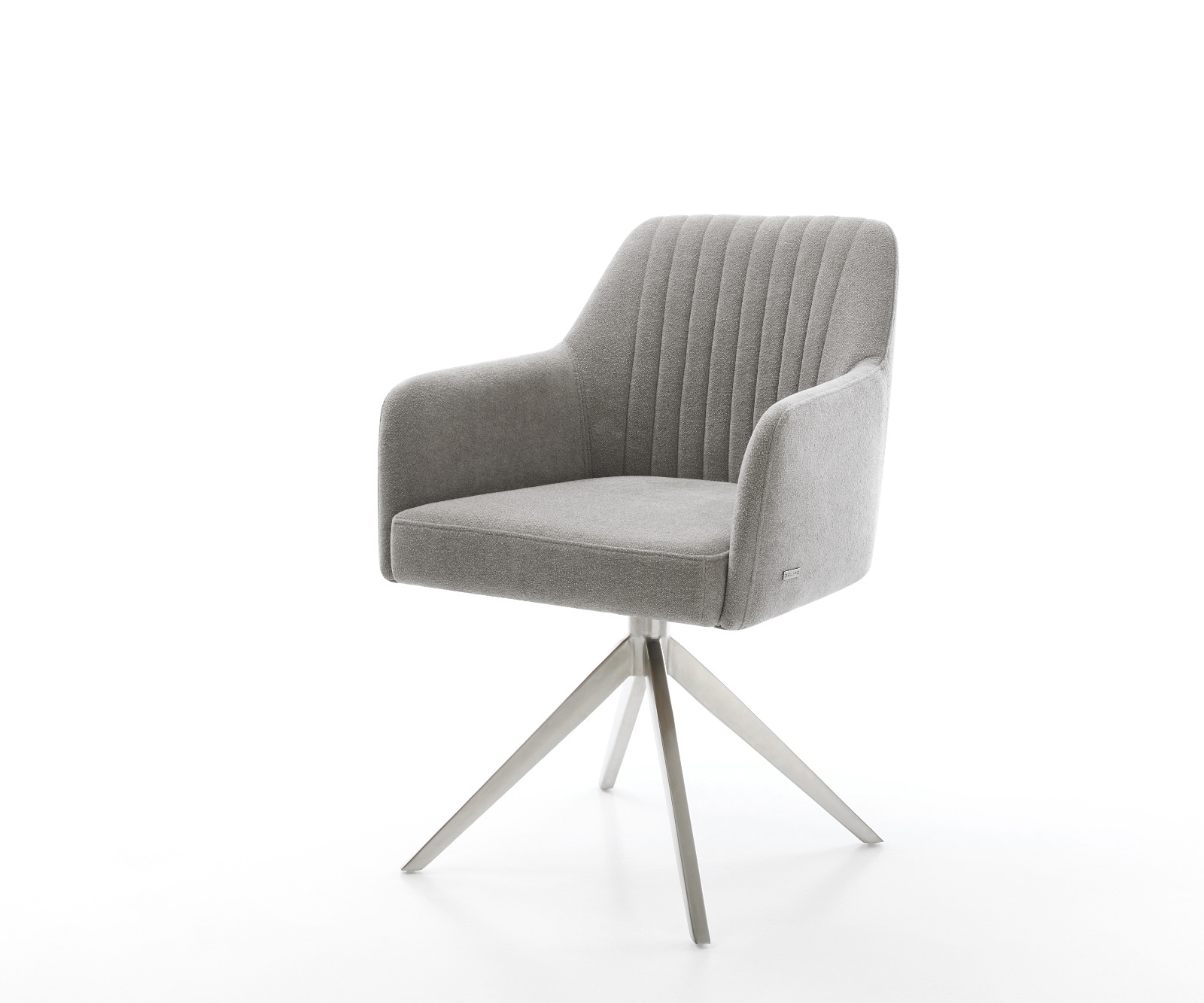 Drehstuhl Greg-Flex Strukturstoff Soft Grau Kreuzgestell breit Edelstahl 360° drehbar Wippfunktion Taschenfederkern Drehstuhl Greg-Flex Strukturstoff Soft Grau Kreuzgestell breit Edelstahl 360° drehbar Wippfunktion Taschenfederkern von DELIFE