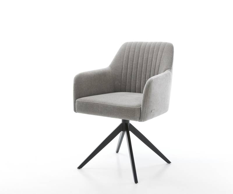 Drehstuhl Greg-Flex Strukturstoff Soft Grau Kreuzgestell breit Schwarz 360° drehbar Wippfunktion Taschenfederkern Drehstuhl Greg-Flex Strukturstoff Soft Grau Kreuzgestell breit Schwarz 360° drehbar Wippfunktion Taschenfederkern von DELIFE