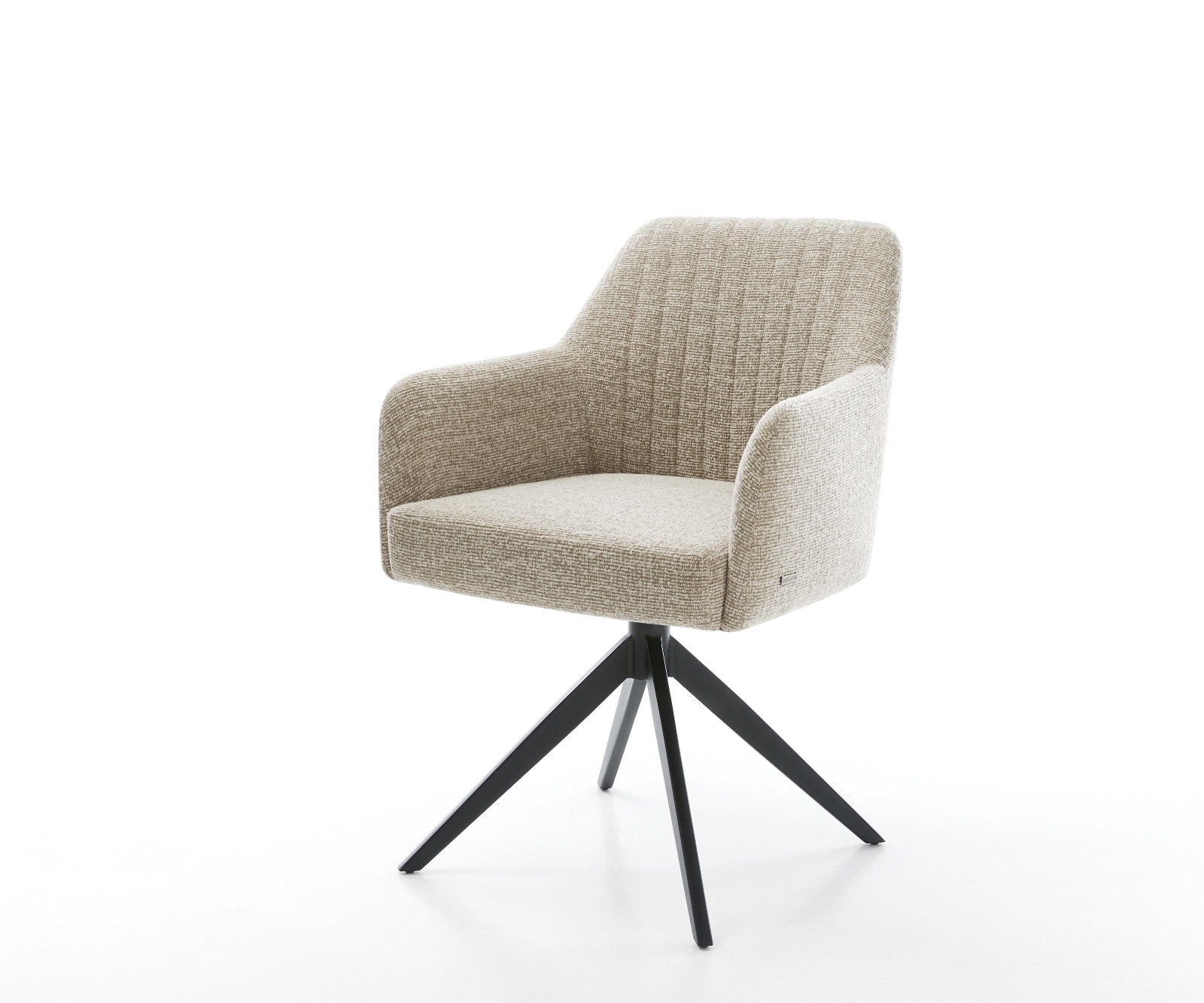 Drehstuhl Greg-Flex Webstoff Soft Beige Kreuzgestell breit Schwarz 360° drehbar Wippfunktion Taschenfederkern Drehstuhl Greg-Flex Webstoff Soft Beige Kreuzgestell breit Schwarz 360° drehbar Wippfunktion Taschenfederkern von DELIFE