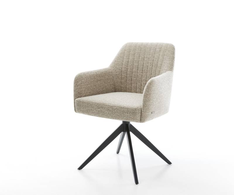 Drehstuhl Greg-Flex Webstoff Soft Beige Kreuzgestell breit Schwarz 360° drehbar Wippfunktion Taschenfederkern Drehstuhl Greg-Flex Webstoff Soft Beige Kreuzgestell breit Schwarz 360° drehbar Wippfunktion Taschenfederkern von DELIFE