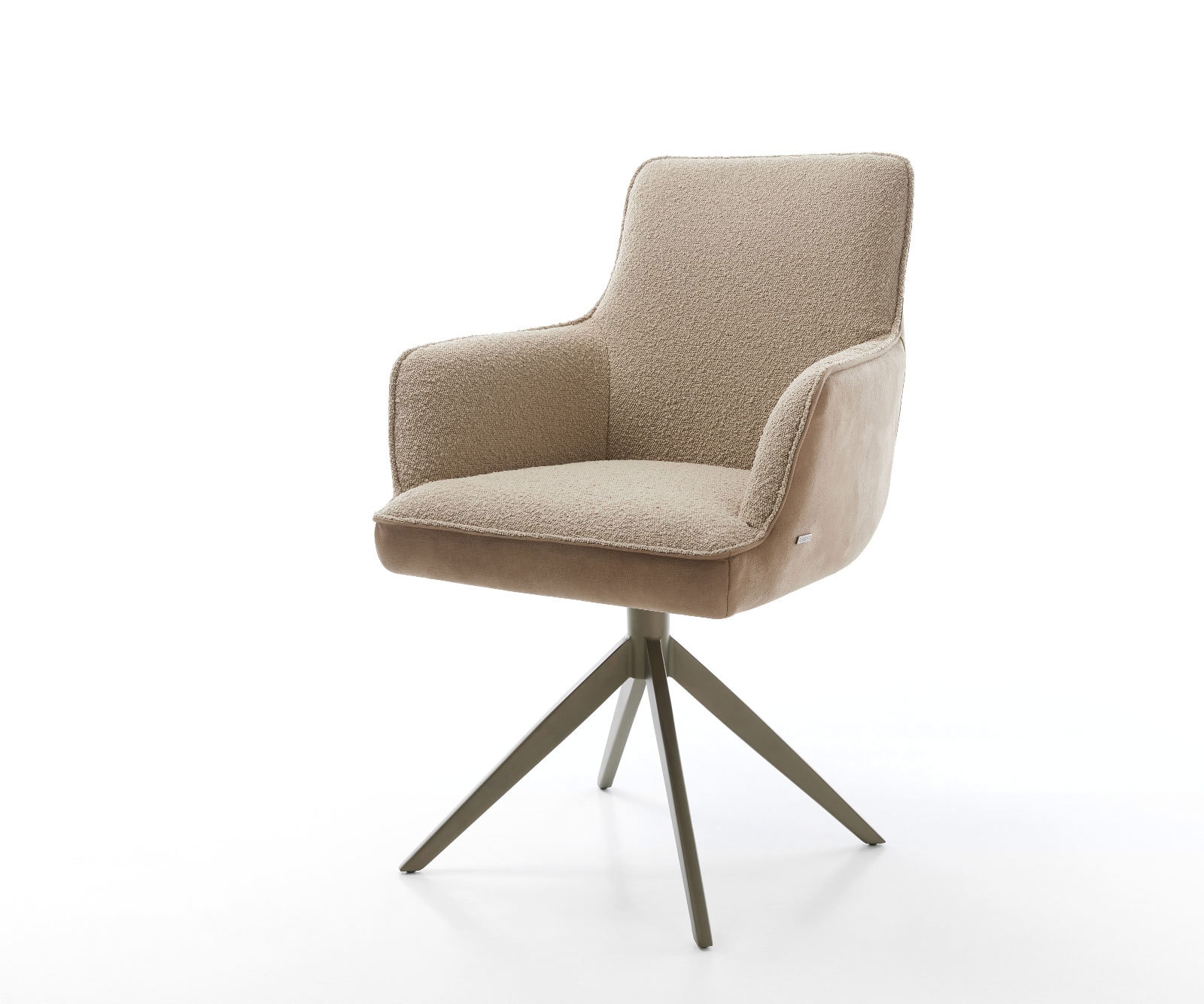 Drehstuhl Heira-Flex mit Armlehnen Materialmix Schlamm Kreuzgestell breit Effektfinish Titan 360° drehbar Wippfunktion Taschenfederkern Drehstuhl Heira-Flex mit Armlehnen Materialmix Schlamm Kreuzgestell breit Effektfinish Titan 360° drehbar Wippfunktion Taschenfederkern von DELIFE