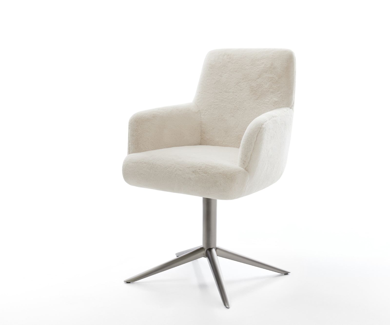 Drehstuhl Heira-Flex mit Armlehnen Plüsch Creme-Weiß Fußkreuz Graphit 360° drehbar Wippfunktion Taschenfederkern Drehstuhl Heira-Flex mit Armlehnen Plüsch Creme-Weiß Fußkreuz Graphit 360° drehbar Wippfunktion Taschenfederkern von DELIFE