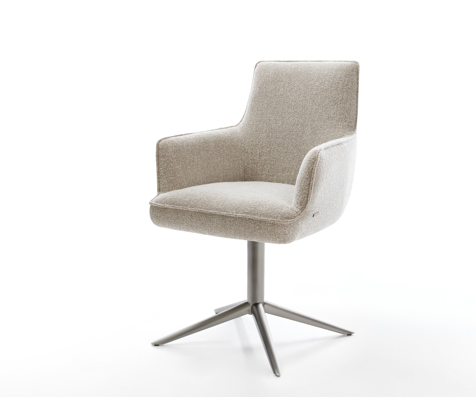 Drehstuhl Heira-Flex mit Armlehnen Webstoff Soft Beige Fußkreuz Graphit 360° drehbar Wippfunktion Taschenfederkern Drehstuhl Heira-Flex mit Armlehnen Webstoff Soft Beige Fußkreuz Graphit 360° drehbar Wippfunktion Taschenfederkern von DELIFE